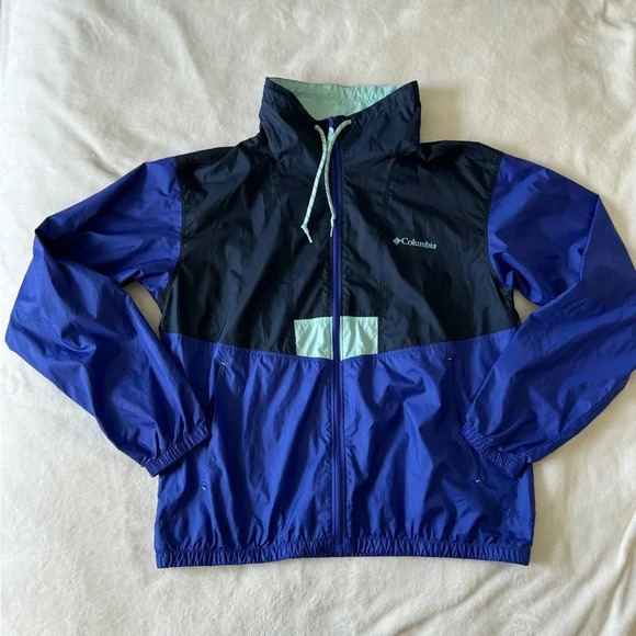 Columbia Jackets & Blazers - columbia lightweight blue navy breathable full zip jacket windbreaker women’s m